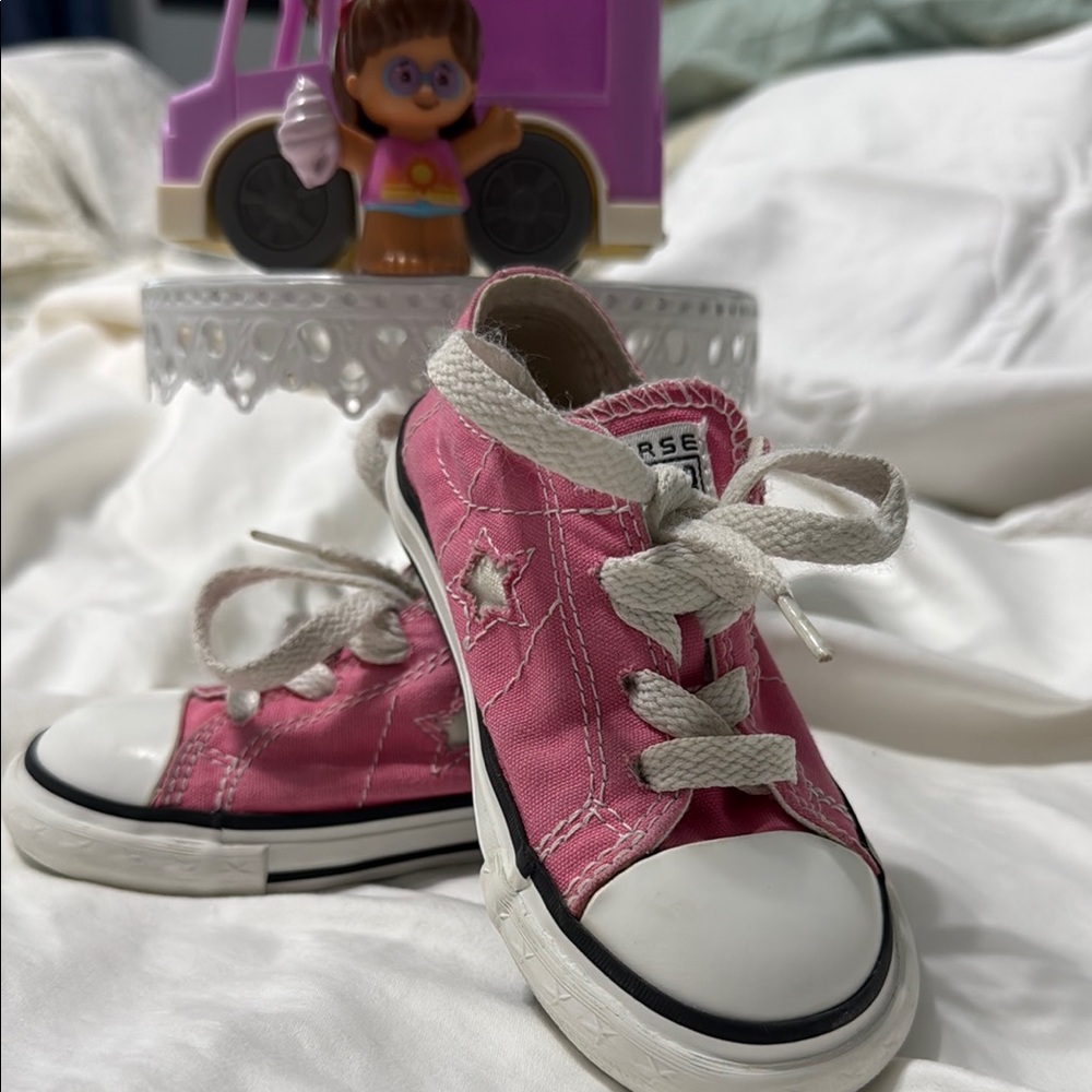Converse Pink and White Canvas Sneakers